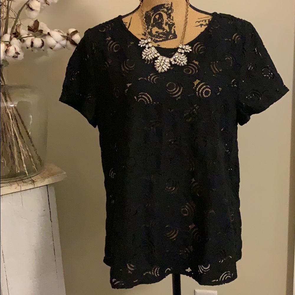 Loft Black lace top
